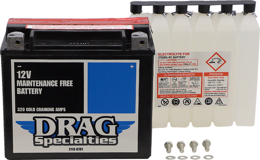 DRAG SPECIALTIES AGM Maintenance-Free Battery - YTX20HLBSFT For Harley  CTX20HL-BS FT