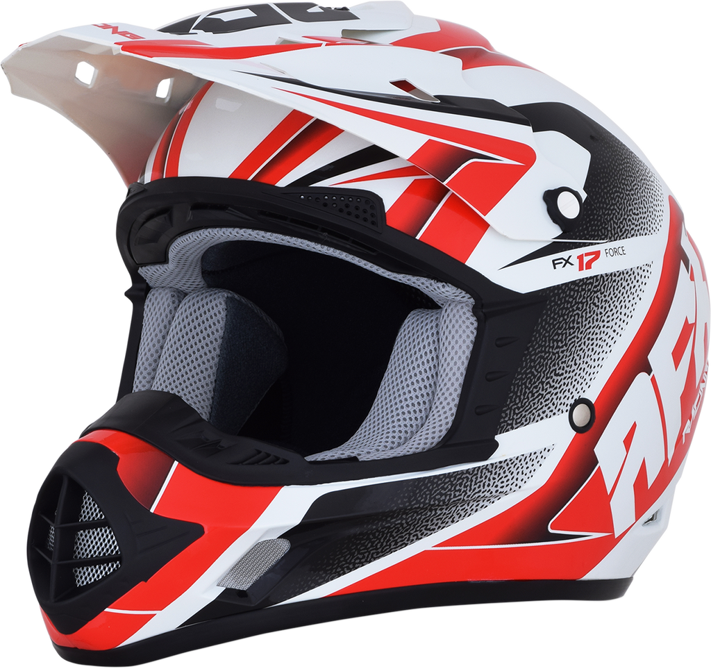 AFX FX-17 Helmet - Force - Pearl White/Red - Medium 0110-5245
