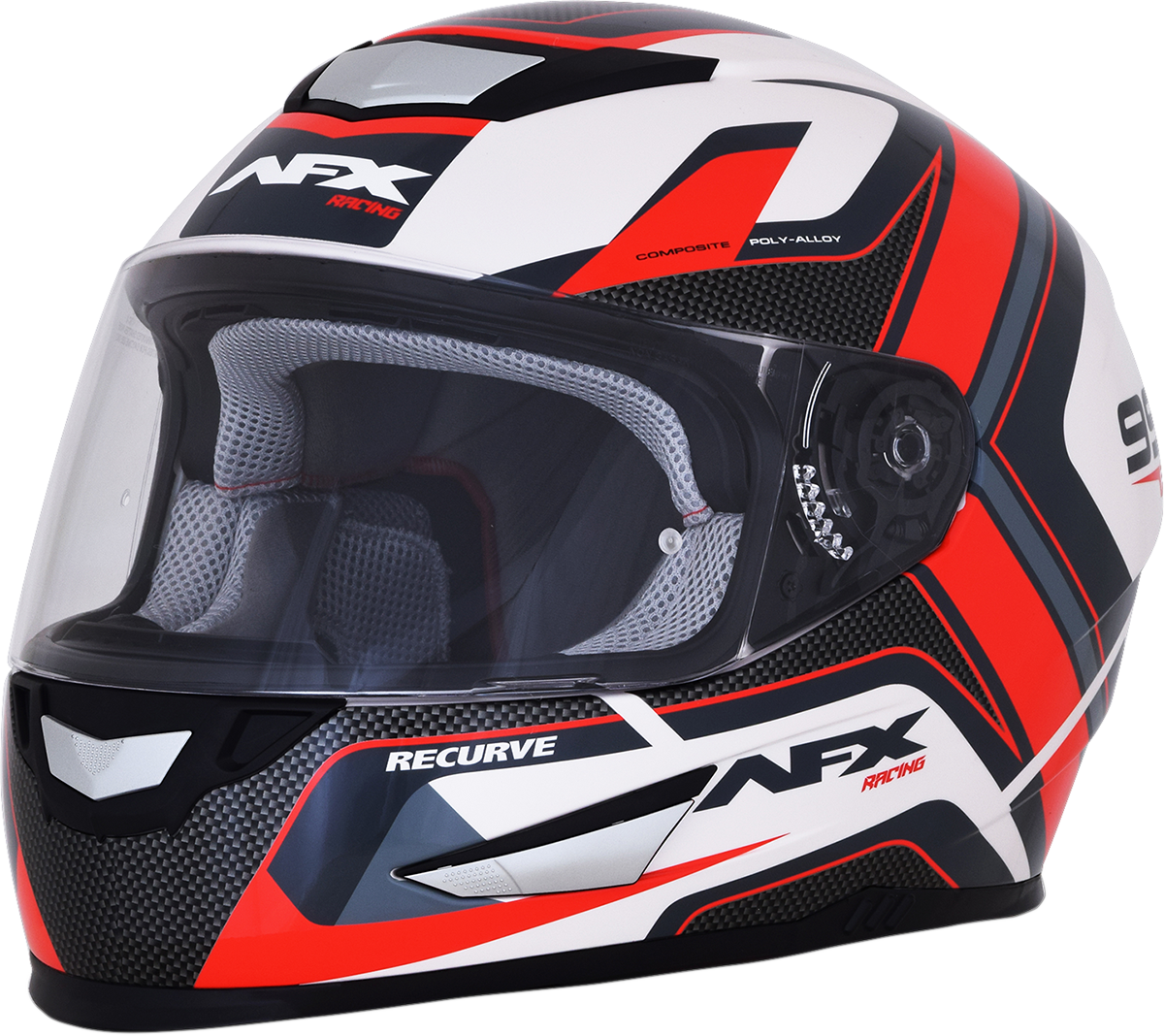 AFX FX-99 Helmet - Recurve - Pearl White/Red - XL 0101-11129