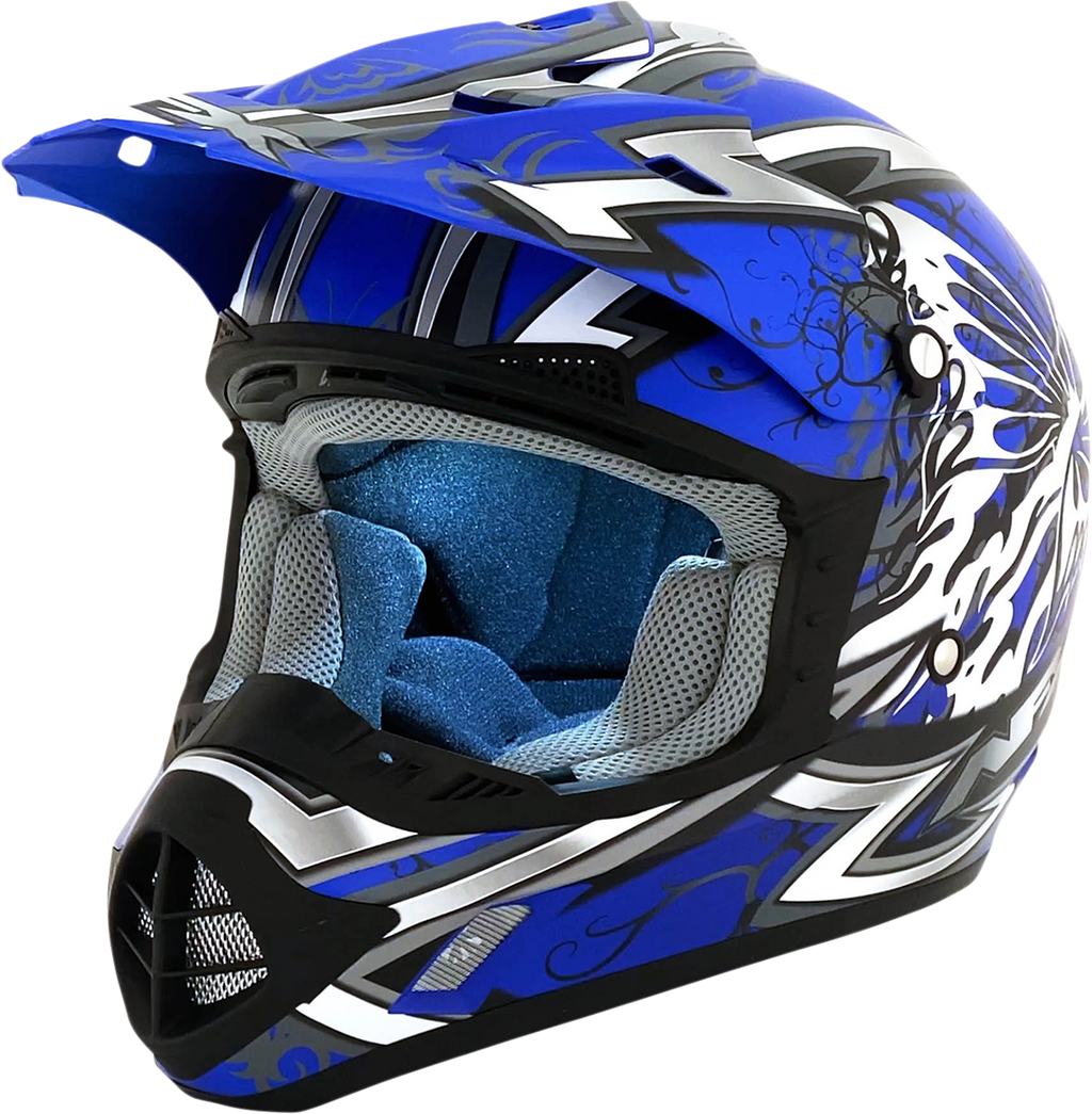 AFX FX-17 Helmet - Butterfly - Matte Blue - XS 0110-7121