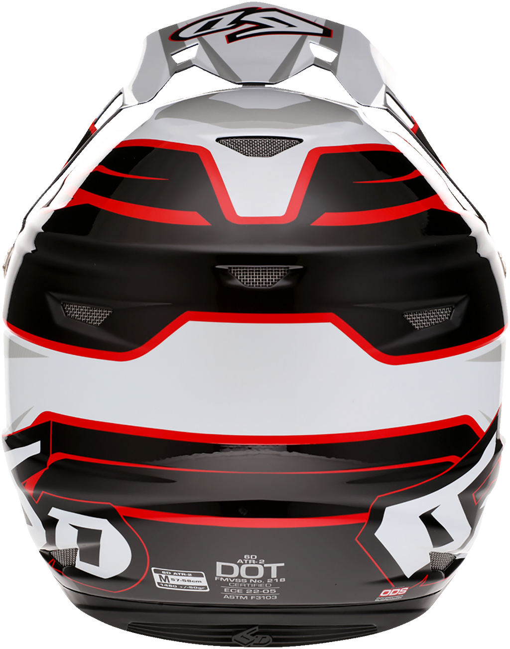 6D ATR-2 Helmet - Phase - White/Red - Small 12-2835
