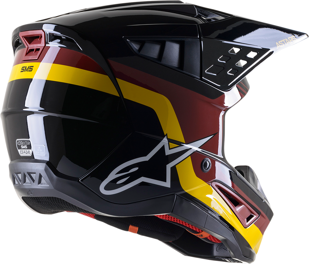 ALPINESTARS SM5 Helmet - Venture - Black/Bordeaux/Yellow/Glossy - XL 8305122-1358-XL