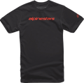ALPINESTARS Linear Wordmark T-Shirt - Black/Warm Red - 2XL 12127202015232X