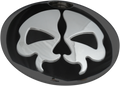 DRAG SPECIALTIES Fuel Door - Split Skull - Black with Chrome 78051B