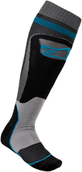 ALPINESTARS MX Plus 1 Socks - Black/Cyan - Large/2XL 4701820-1079L2X