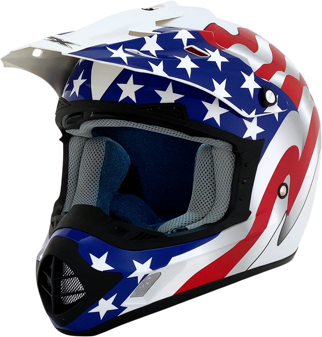AFX FX-17 Helmet - Flag - White - Medium 0110-2376
