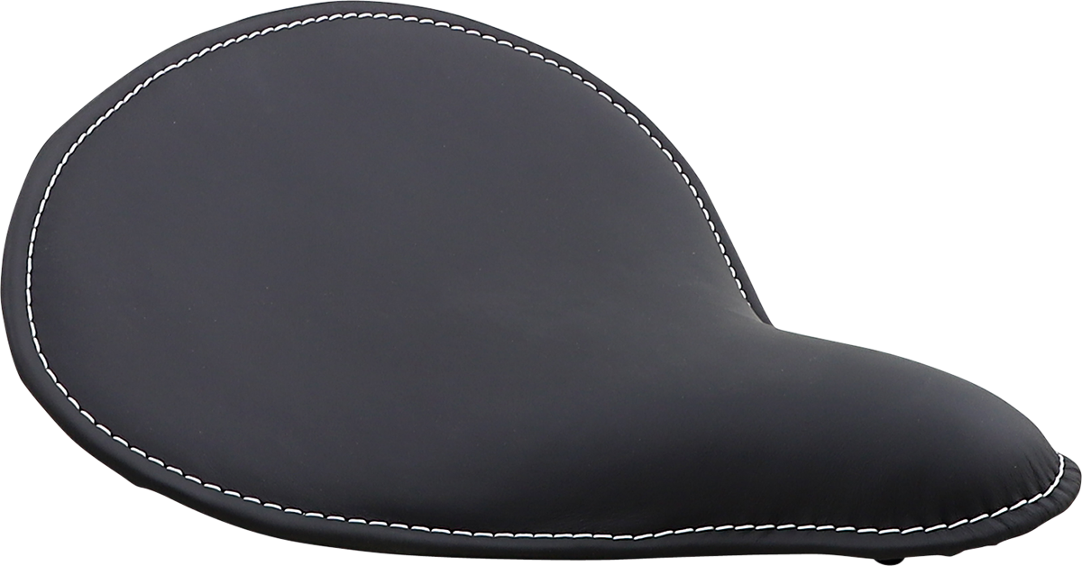 DRAG SPECIALTIES Seat - Spring Solo - Low-Profile - Large - Black Solar-Reflective Leather/White Perimeter Stitch 0806-0055