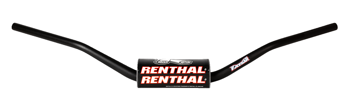 RENTHAL Handlebar - 7/8" - 843 - Flat Track 130 - Black 803-01-BK