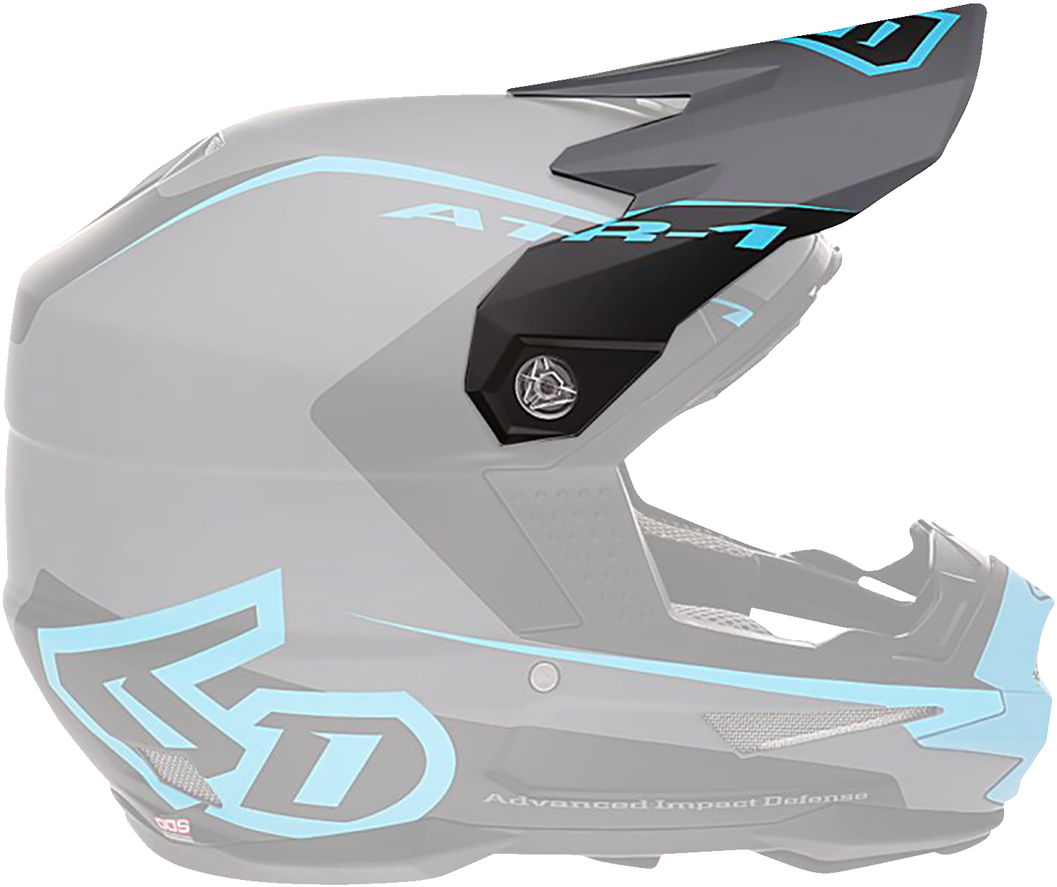 6D ATR-1 Visor - Stealth - Cyan 72-3731