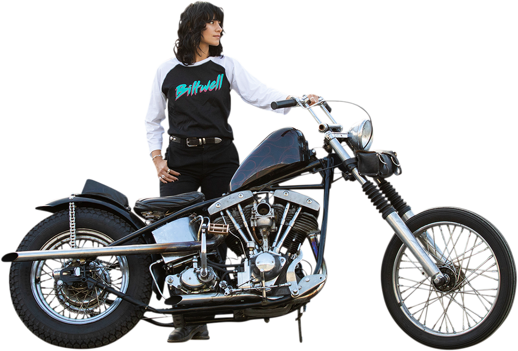 BILTWELL Women's 1985 Raglan T-Shirt - Black/White - XL 8144-060-005