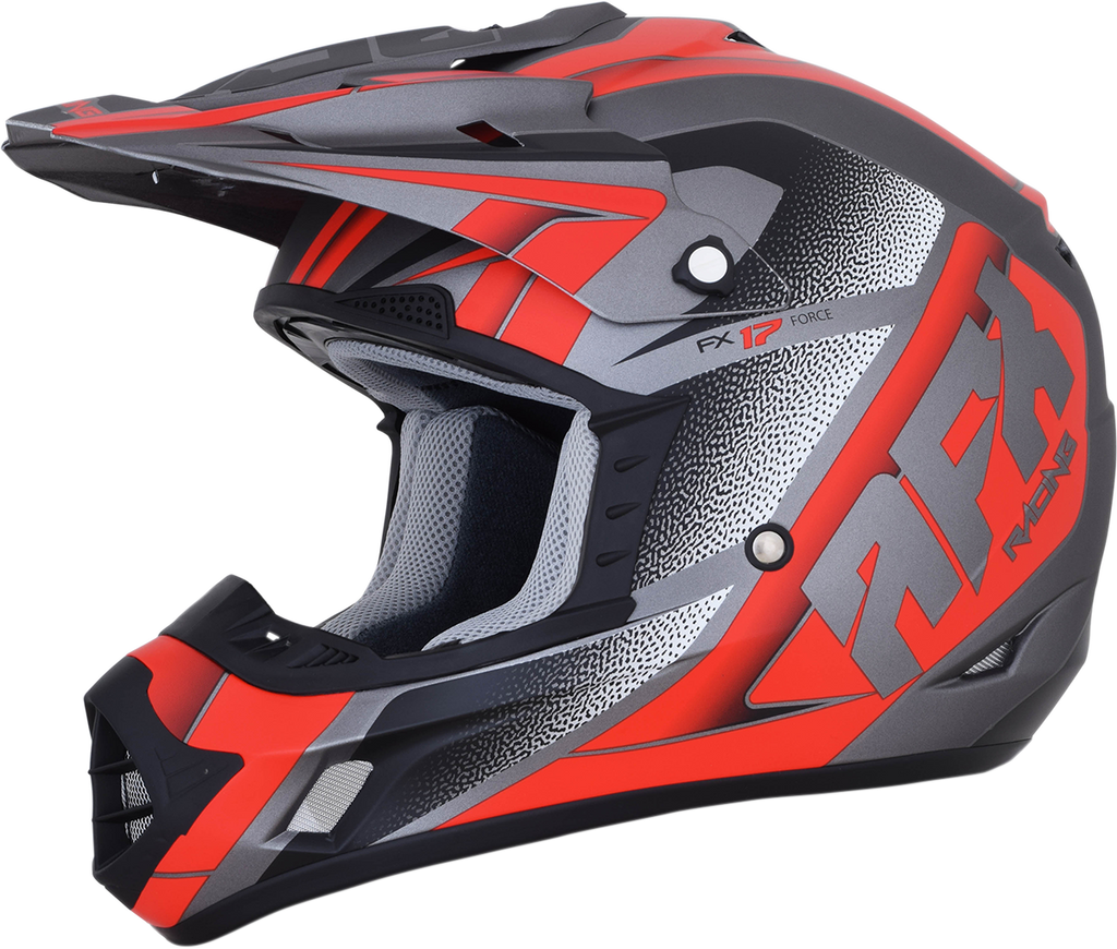 AFX FX-17 Helmet - Force - Frost Gray/Red - Medium 0110-5204