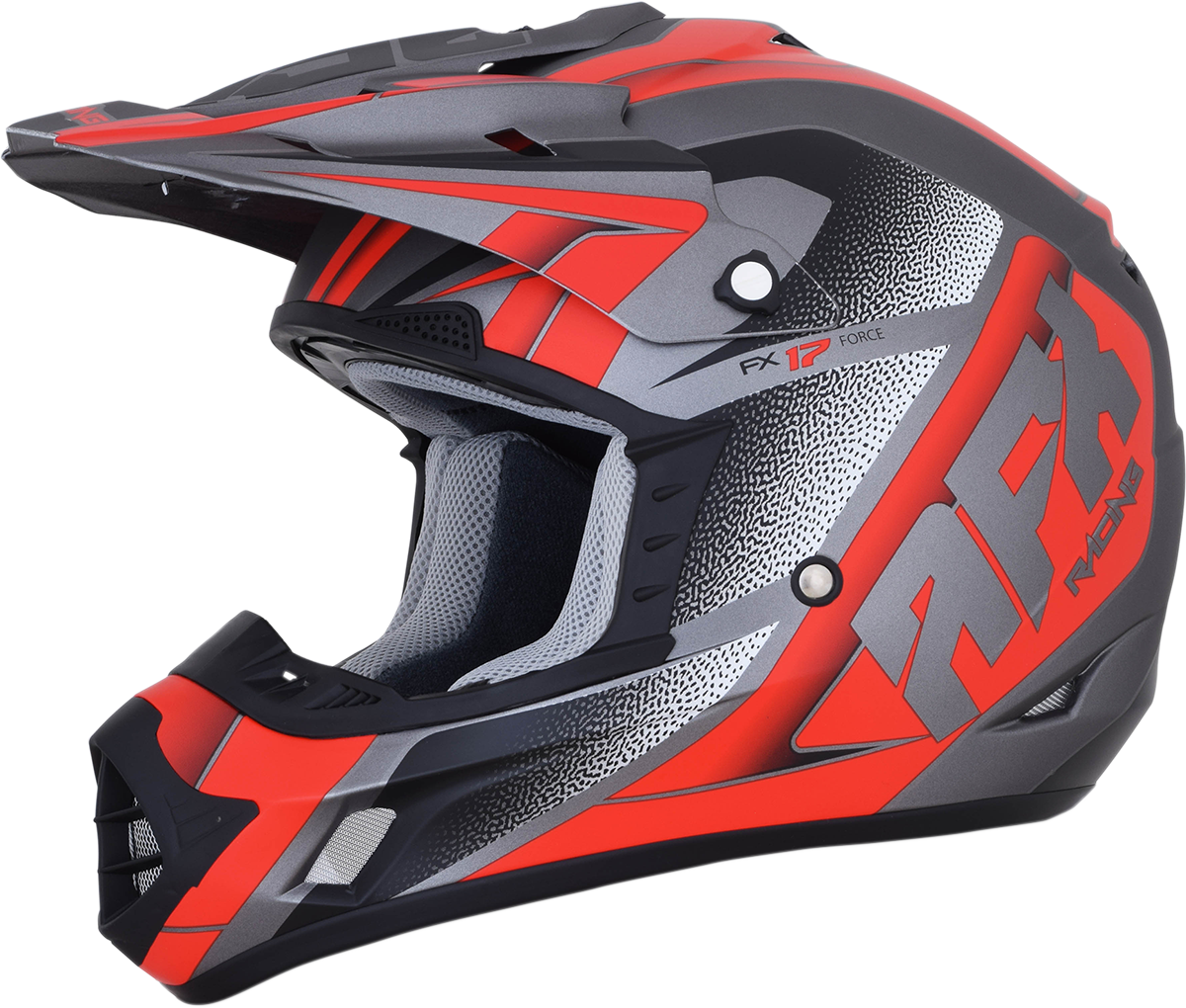 AFX FX-17 Helmet - Force - Frost Gray/Red - 2XL 0110-5207