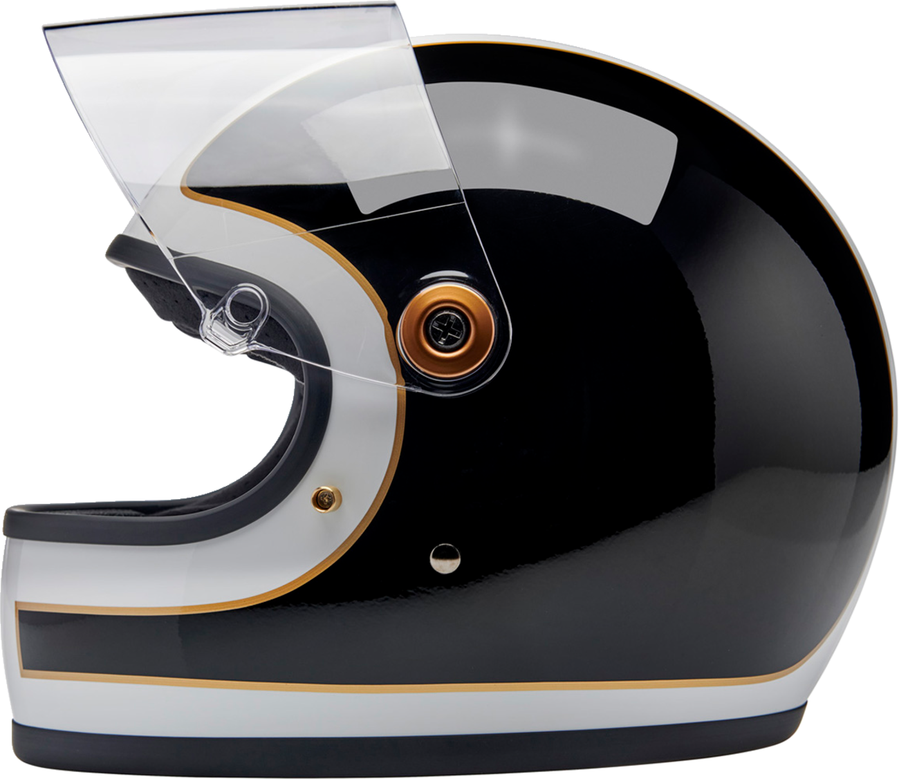 BILTWELL Gringo S Helmet - Gloss White/Black Tracker - 2XL 1003-566-506