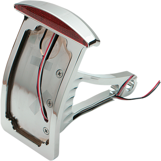 DRAG SPECIALTIES Side Mount Taillight/License Plate Mount - Curved Vertical - Half-Moon P28-6141