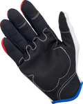 BILTWELL Moto Gloves - Red/White/Blue - Large 1501-1208-004