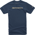 ALPINESTARS Linear Wordmark T-Shirt - Navy/Stone - Large 1212720207128L