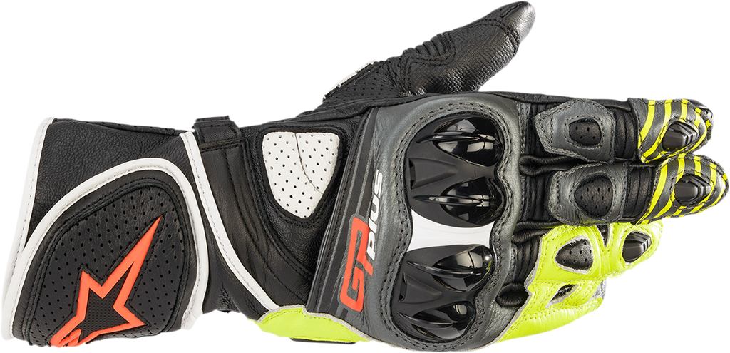 ALPINESTARS GP Plus R v2 Gloves - Metallic Gray/Black/Fluo Yellow/Fluo Red - Small 3556520-9135-S