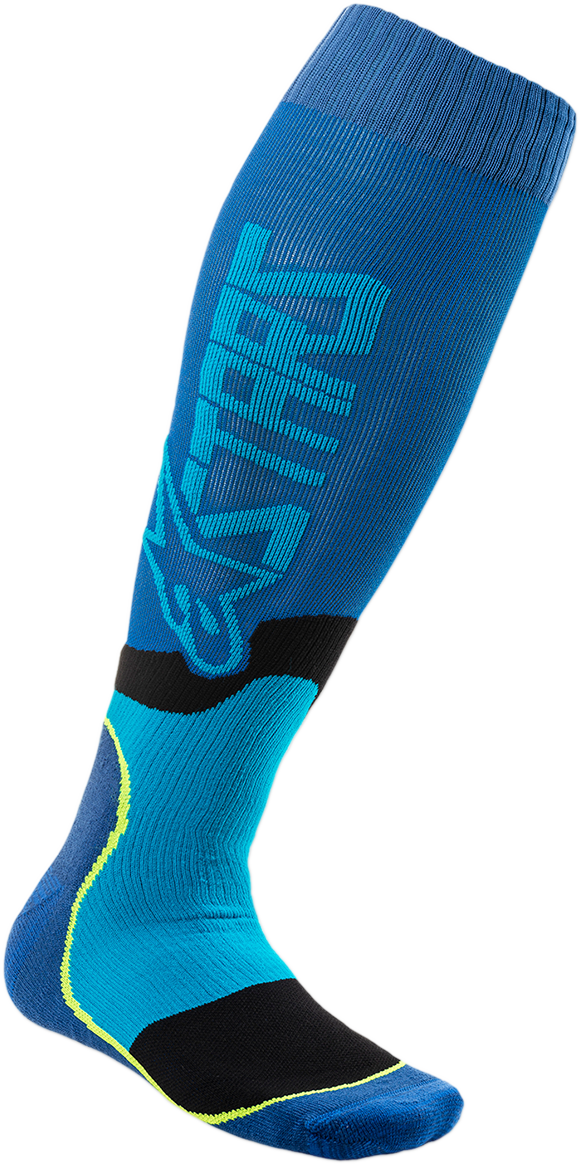 ALPINESTARS MX Plus 2 Socks - Black/Cyan - Large/2XL 4701920-707-L2X