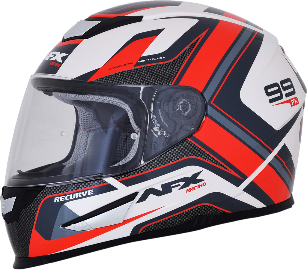AFX FX-99 Helmet - Recurve - Pearl White/Red - XL 0101-11129