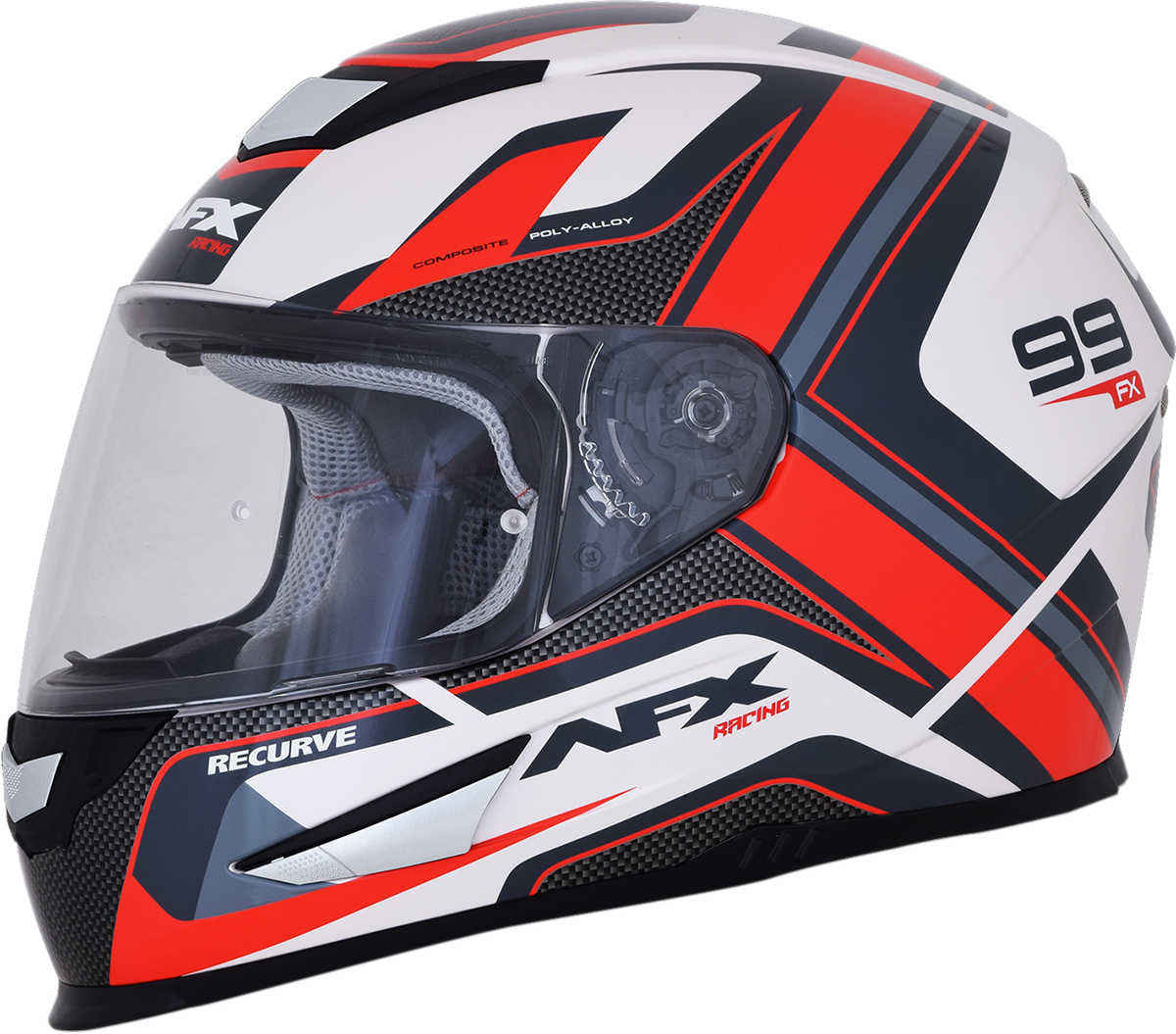 AFX FX-99 Helmet - Recurve - Pearl White/Red - XL 0101-11129
