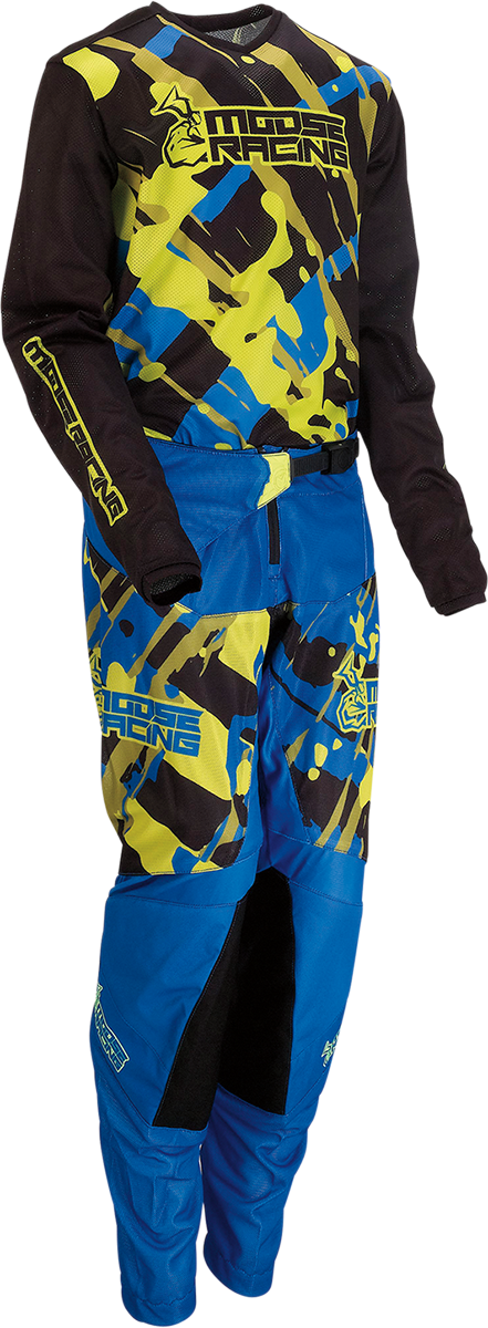 MOOSE RACING Youth Agroid Pants - Blue/Hi Vis - 18 2903-2165