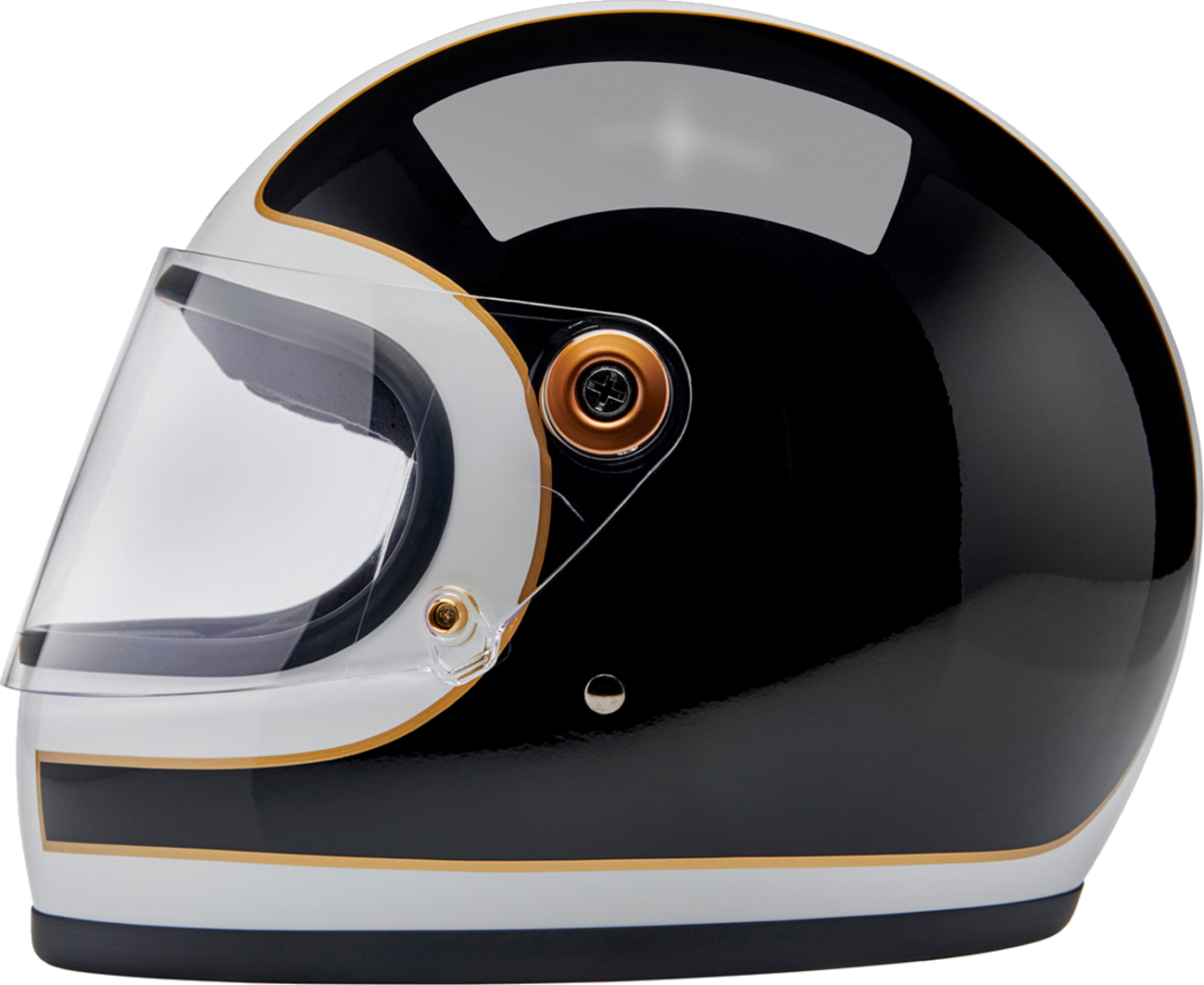 BILTWELL Gringo S Helmet - Gloss White/Black Tracker - Medium 1003-566-503