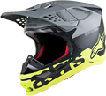 ALPINESTARS Supertech M8 Helmet - Radium - MIPS - Matte Black/Mid Gray/Yellow Fluo - Medium 8301519-1305-MD