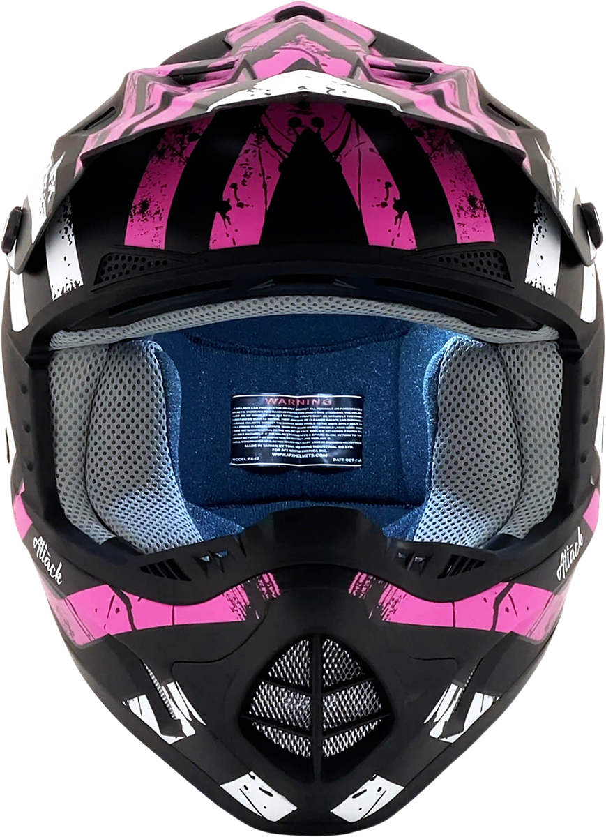 AFX FX-17Y Helmet - Attack - Matte Black/Fuchsia - Medium 0111-1412