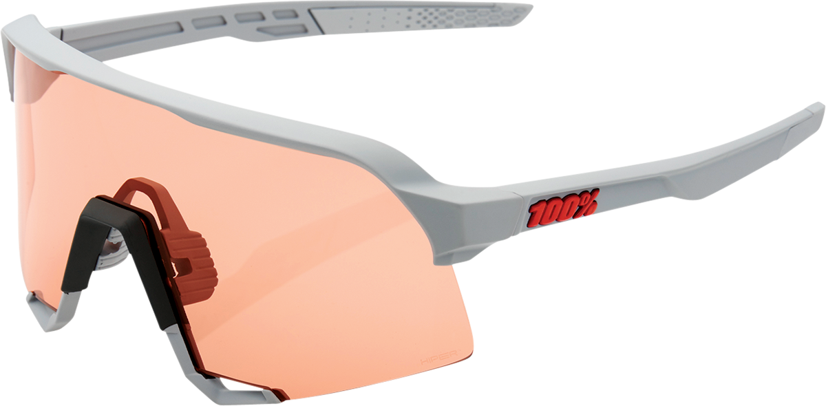 100% S3 Sunglasses - Soft Tact Stone Gray - Coral 61034-289-79