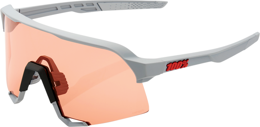 100% S3 Sunglasses - Soft Tact Stone Gray - Coral 61034-289-79