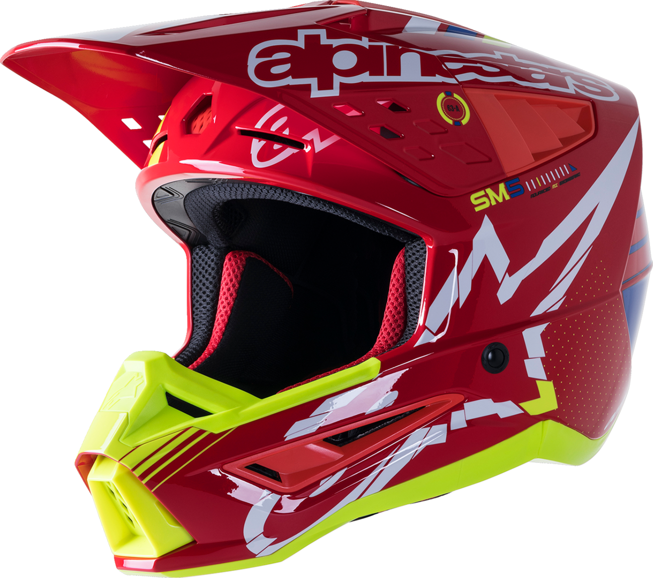 ALPINESTARS SM5 Helmet - Action - Red/White/Fluo Yellow - Medium 8306122-3325-MD