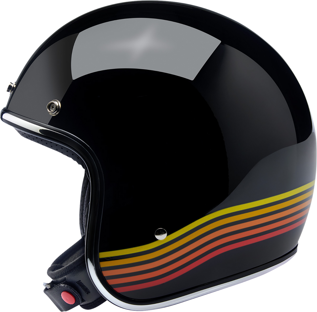 BILTWELL Bonanza Helmet - Gloss Black Spectrum - Large 1001-536-204