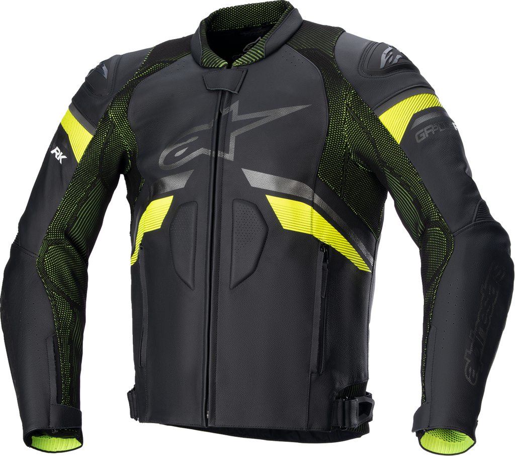 ALPINESTARS GP Plus R v3 Rideknit Leather Jacket - Black/Yellow Fluo- US 44 / EU 54 310032115554