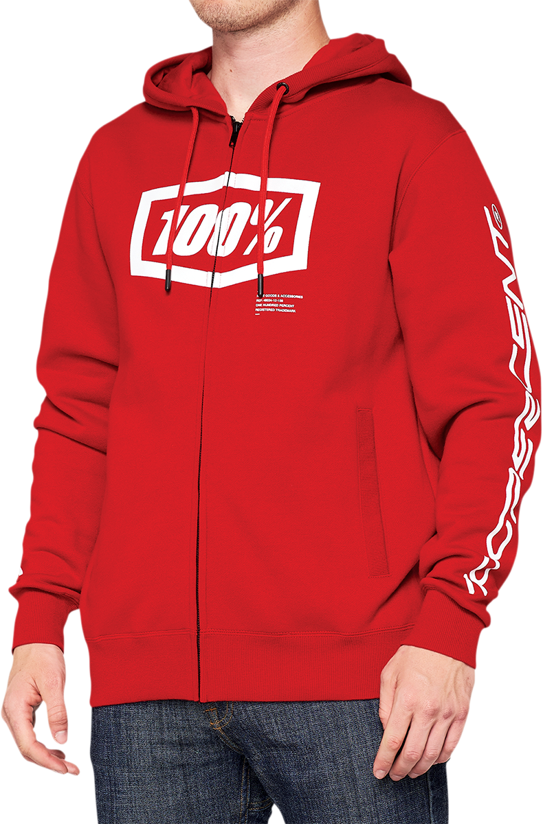 100% Syndicate Fleece Zip-Up Hoodie - Pepper - Small 36017-397-10