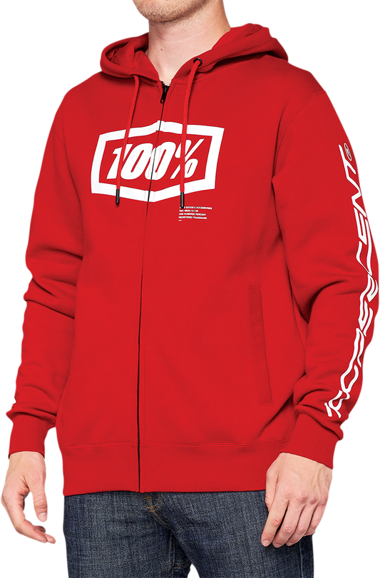 100% Syndicate Fleece Zip-Up Hoodie - Pepper - Small 36017-397-10