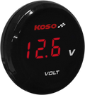 KOSO NORTH AMERICA I-Gear Volt Meter - Red Digits - 1.57" Diameter x 0.43" D BA067R00