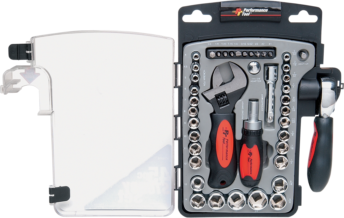 PERFORMANCE TOOL Stubby Tool Set - 45-Piece W39000