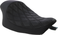 DRAG SPECIALTIES Seat - 3/4 Solo - Double Diamond - Black w/ Black Stitching - '04-'22 XL NO RUBBER BUMPERS 0804-0744