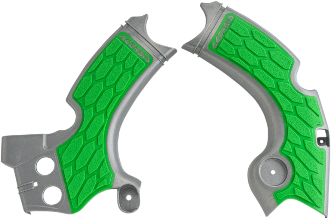 ACERBIS X-Grip Frame Guards - Silver/Green N/F 15-18 KX450F>05051506 2657591417