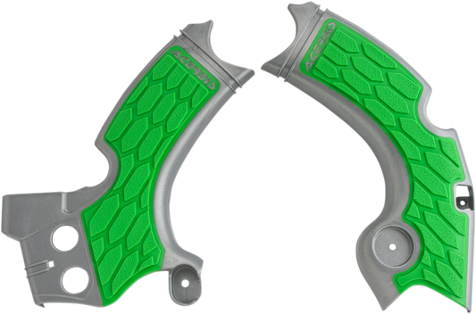 ACERBIS X-Grip Frame Guards - Silver/Green N/F 15-18 KX450F>05051506 2657591417