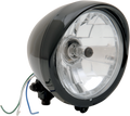 DRAG SPECIALTIES 5-3/4" Head Light with Visor - Clear Lens - Black 20-0444B