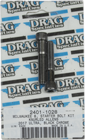 DRAG SPECIALTIES Starter Knurled Bolt Kit - Black/Chrome - M8 MK781BK