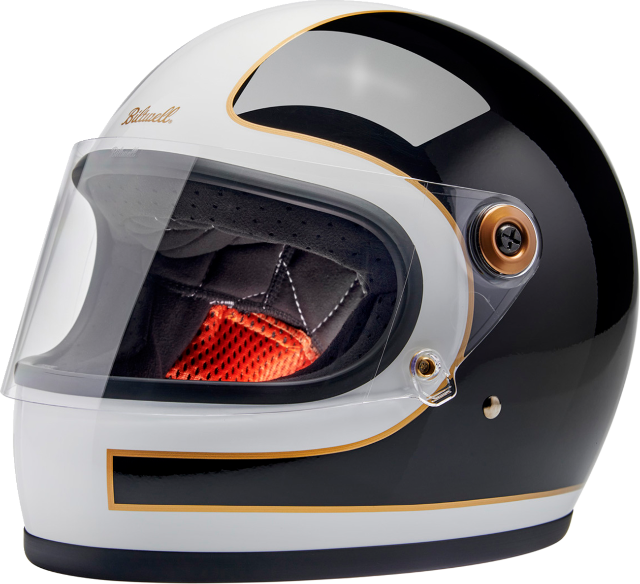 BILTWELL Gringo S Helmet - Gloss White/Black Tracker - 2XL 1003-566-506