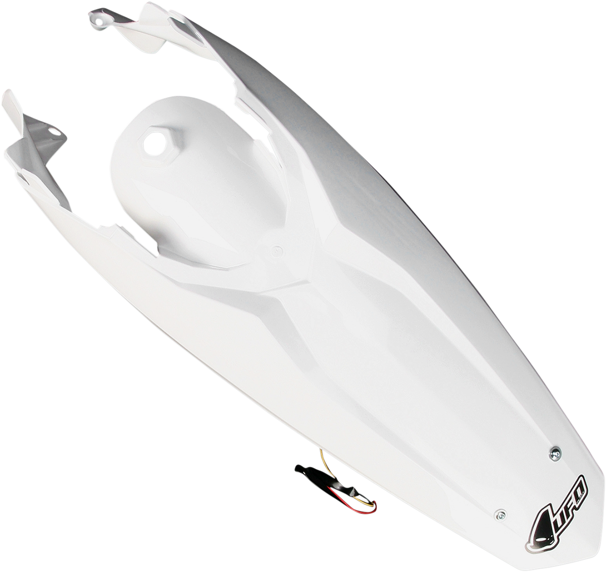 UFO Enduro Rear Fender - with Light - '98 - '19 KTM White KT04027-047