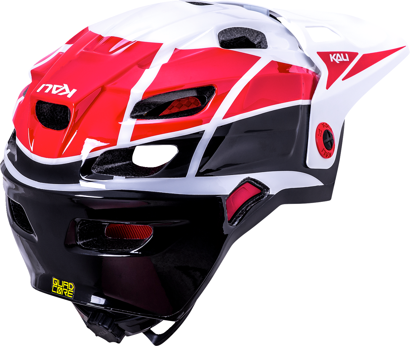 KALI Child Maya Full Face Helmet - Race - Gloss White/Red/Black 0221922112