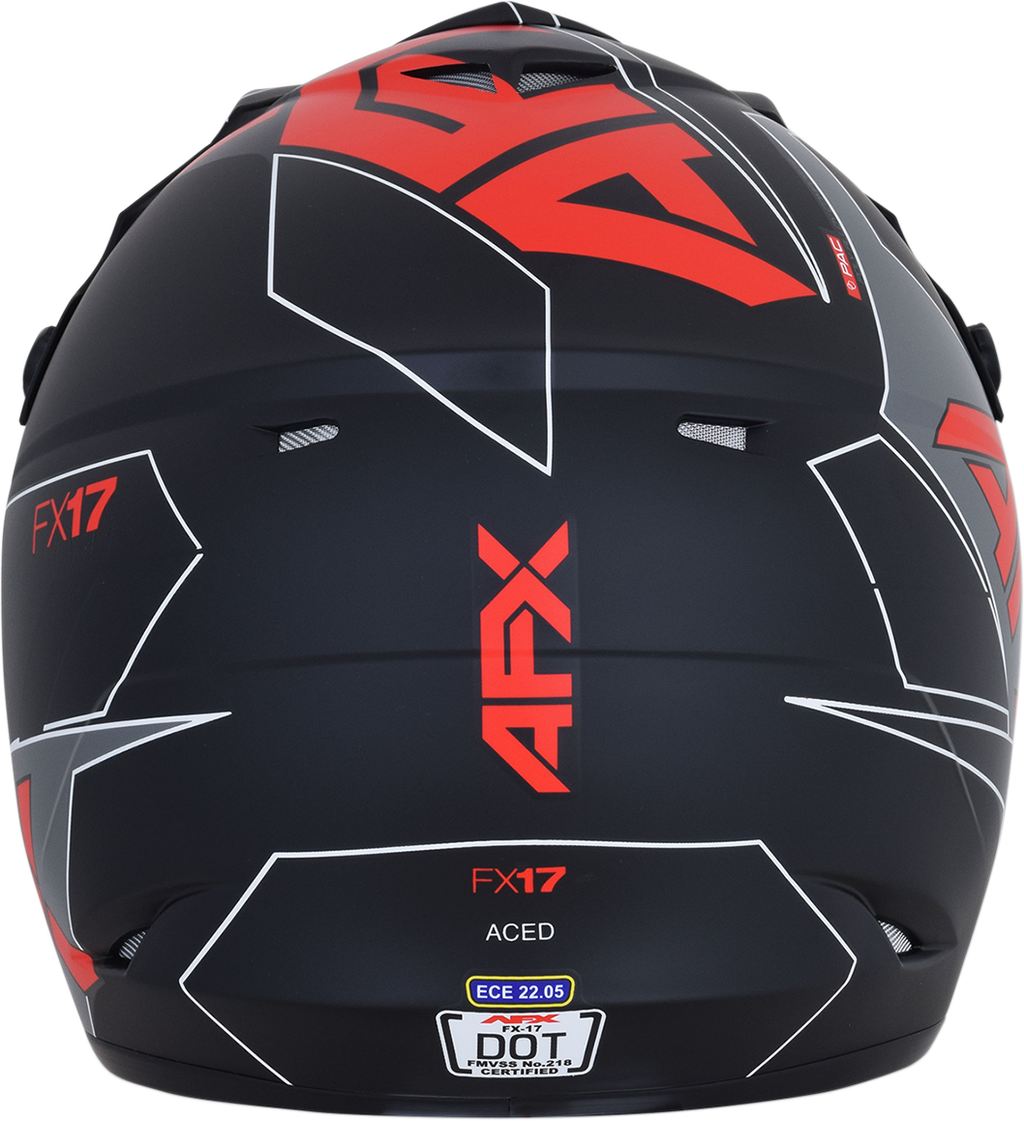 AFX FX-17 Helmet - Aced - Matte Black/Red - Medium 0110-6485