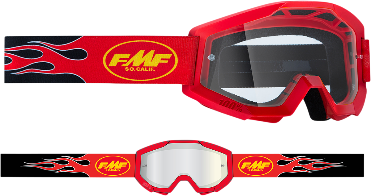 FMF PowerCore Goggles - Flame - Red - Clear F-50050-00008 2601-3004