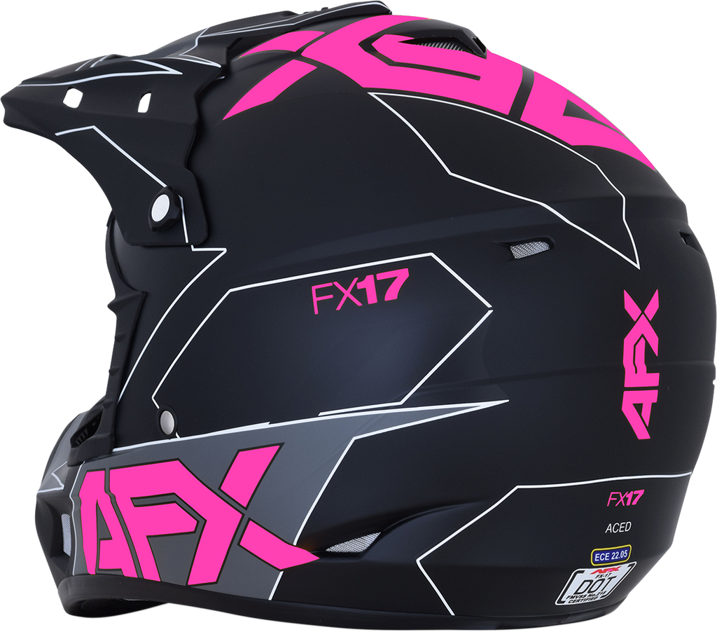 AFX FX-17 Helmet - Aced - Matte Black/Pink - Small 0110-6510