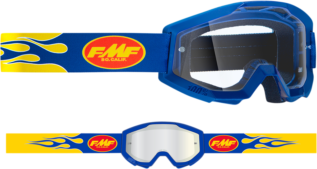FMF PowerCore Goggles - Flame - Navy - Clear F-50050-00007 2601-3003