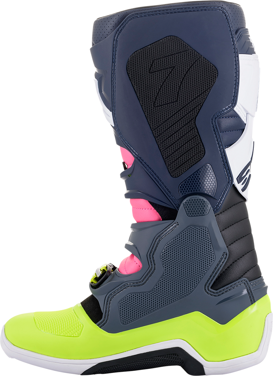ALPINESTARS Tech 7 Boots Dark Grey/ Dark Blue/Pink Fluo Sz 12 2012014-9076-12